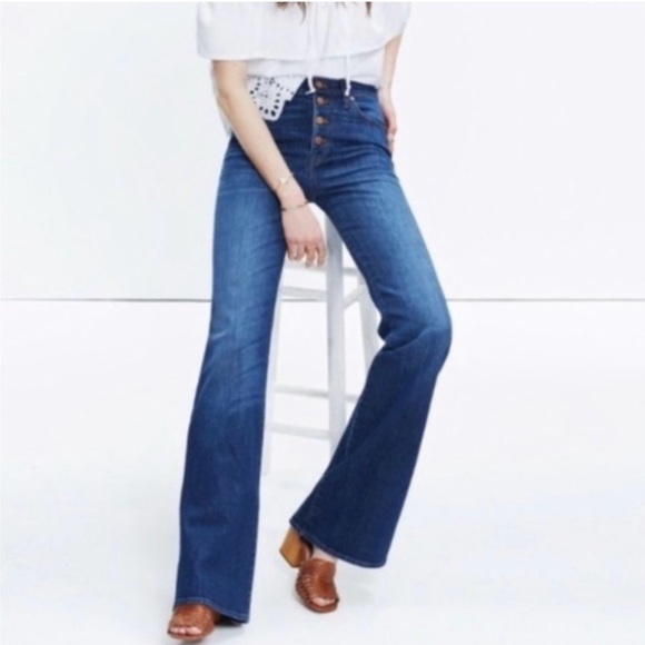 Madewell Denim - Madewell Dark Wash High Rise Flea Market Flares Jeans
